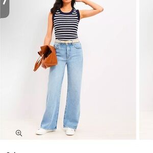 Super soft light wash wide leg jeans -12P